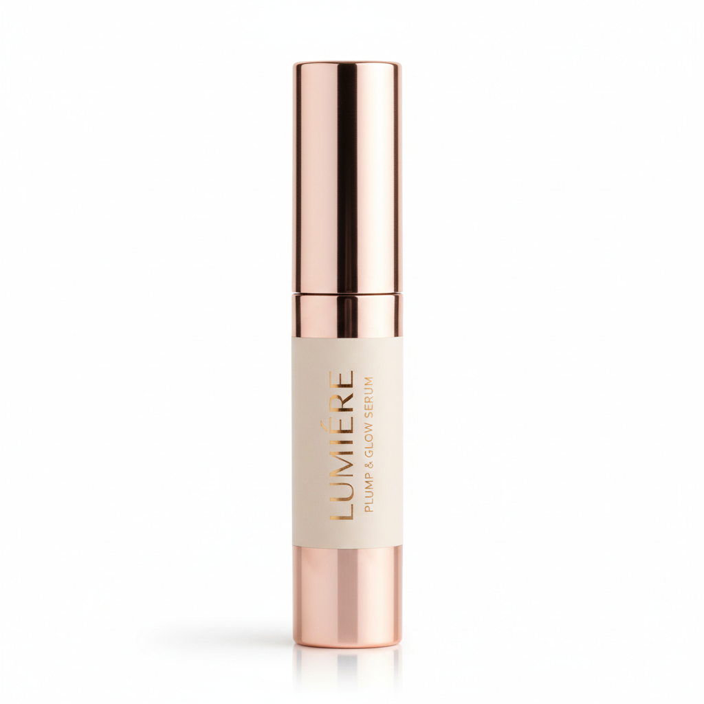 Peptide Lip Plumping Serum in a sleek rose gold tube